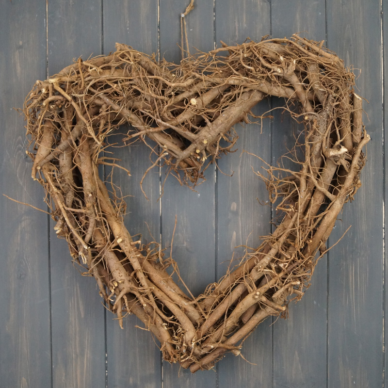 Natural Hanging Heart made from Cotton Root detail page